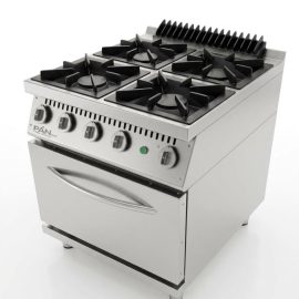 Commercial 4-Burner Gas Range with Oven (Stainless Steel)
