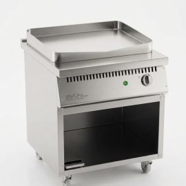 Commercial Electric Flat Top Griddle on Wheels (Stainless Steel)